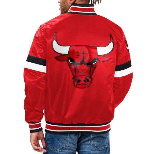 Chicago Bulls Home Game Red Satin Jacket - Image 4