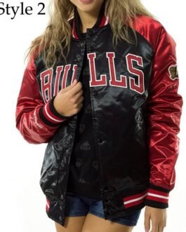 Women’s Varsity Chicago Bulls Satin Jacket