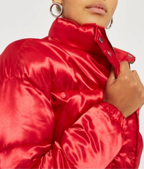 High School Chicago Bulls Red Puffer Jacket - Image 4