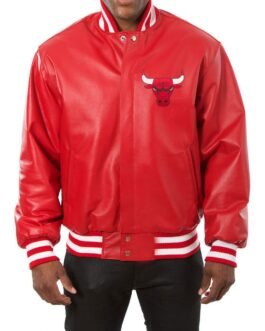 Varsity Chicago Bulls Red Leather Jacket