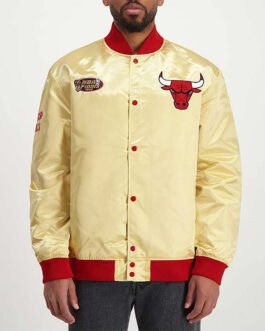 Chicago Bulls Light Weight Gold Satin Jacket