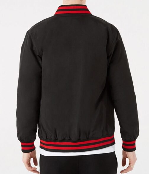 Chicago Bulls Bomber Black Cotton Jacket - Image 2