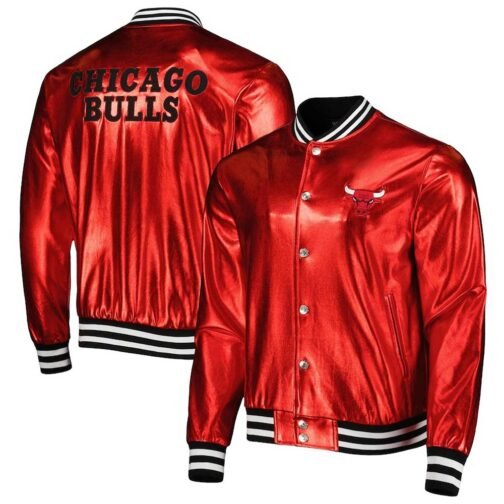 Chicago Bulls Metallic Red Jacket - Image 3