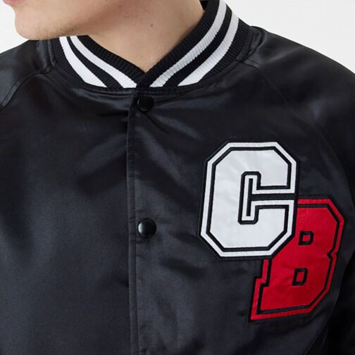 Chicago Bulls NBA Bomber Black Satin Jacket - Image 3