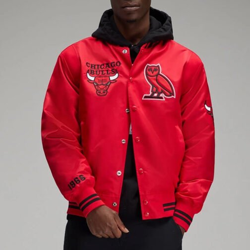 OVO Chicago Bulls Red Jacket - Image 4