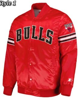 Chicago Bulls Pick & Roll Varsity Satin Jacket
