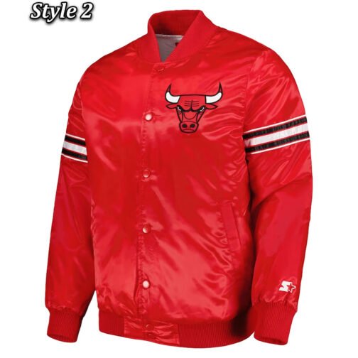 Chicago Bulls Pick & Roll Varsity Satin Jacket - Image 3