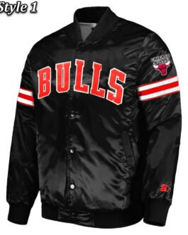 Chicago Bulls Pick & Roll Varsity Satin Jacket