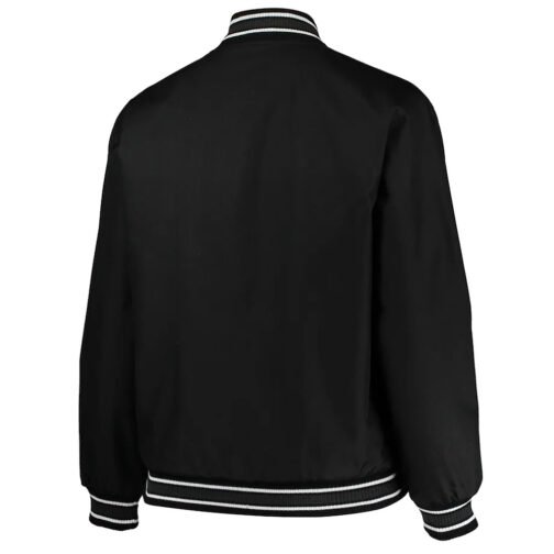 Black Chicago Bulls Poly Twill Full-Snap Jacket - Image 2