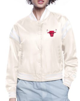 Chicago Bulls Printed Logo Varsity Satin Jacket