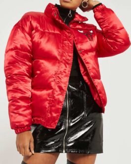 High School Chicago Bulls Red Puffer Jacket
