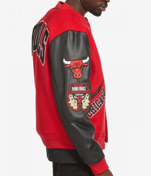 Varsity Chicago Bulls Black and Red Jacket - Image 4