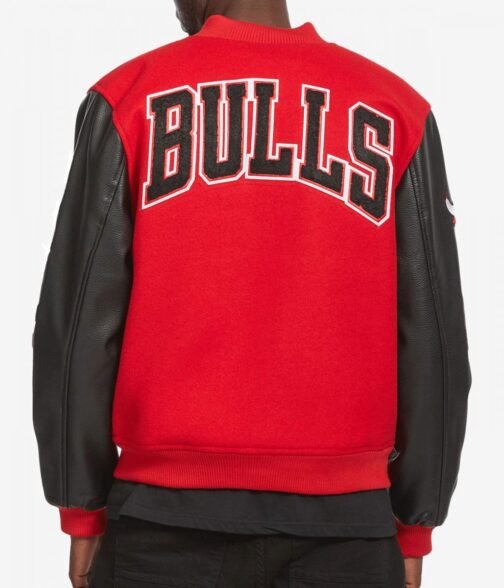 Varsity Chicago Bulls Black and Red Jacket - Image 2