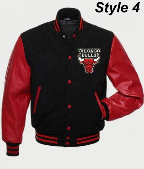 Varsity Bulls Black and Grey Jacket - Image 4