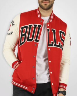 Chicago Bulls Varsity Red and Cream Jacket