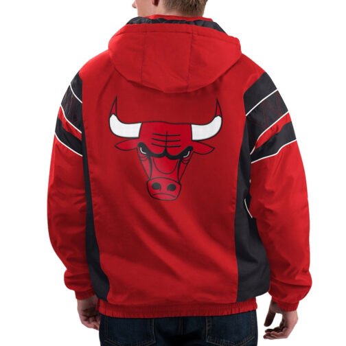 Chicago Bulls Red Home Team Half-Zip Hooded Jacket - Image 2
