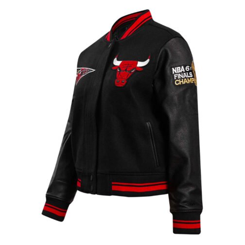 Retro Classic Rib Chicago Bulls Varsity Jacket - Image 6