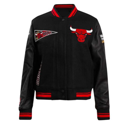 Retro Classic Rib Chicago Bulls Varsity Jacket - Image 2