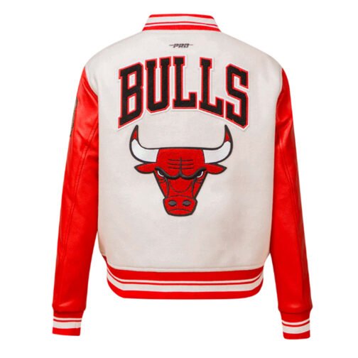 Retro Classic Rib Chicago Bulls Varsity Jacket - Image 3