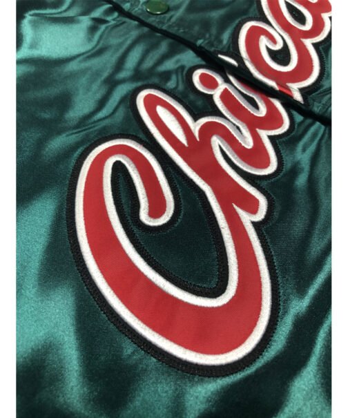 Satin Chicago Bulls Green Jacket - Image 2