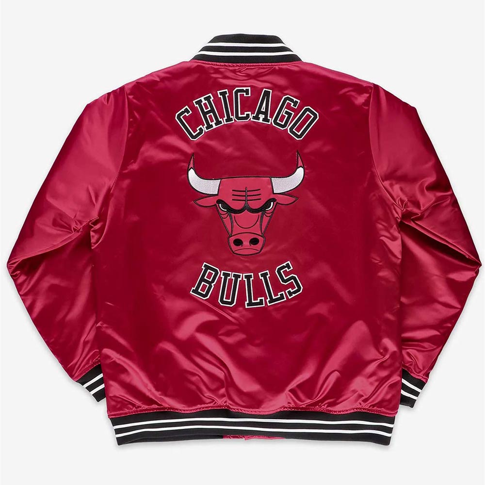 Chicago Bulls Scarlet Heavyweight Satin Jacket - Image 2