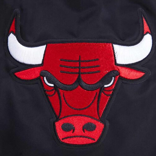 Chicago Bulls Script Tail Black Satin Jacket - Image 7