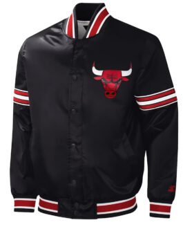 Chicago Bulls Slider Black Satin Jacket