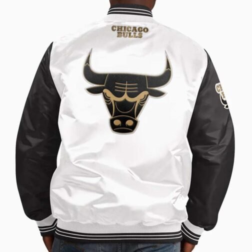 Chicago Bulls Striped Satin Jacket - Image 9