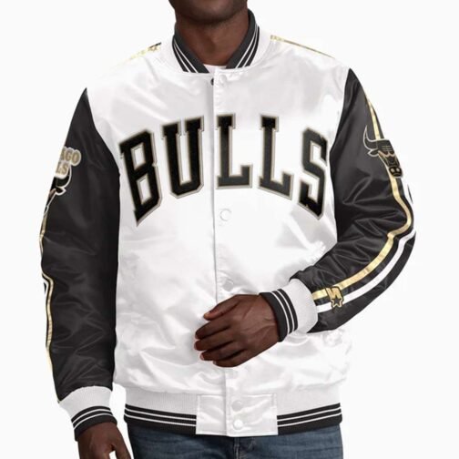 Chicago Bulls Striped Satin Jacket - Image 2