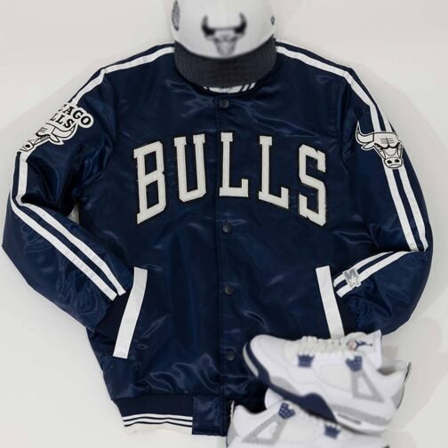 Chicago Bulls Striped Satin Jacket - Image 7