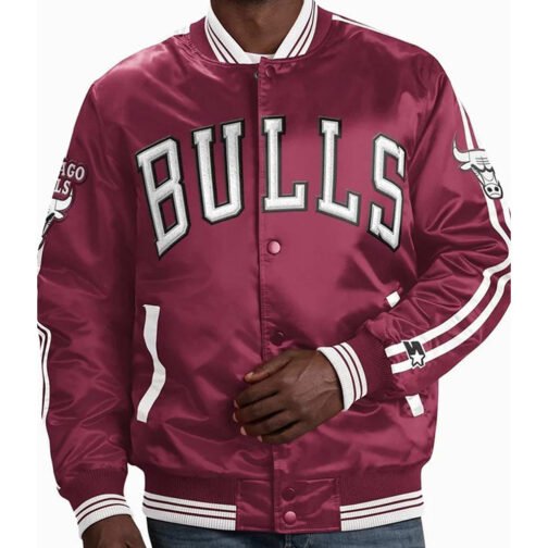 Chicago Bulls Striped Satin Jacket - Image 4