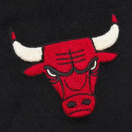 Chicago Bulls Team History Black Vintage Logo Varsity Jacket - Image 4