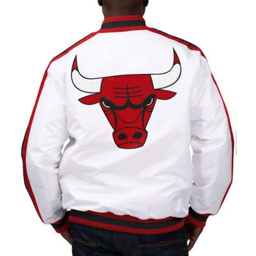 Chicago Bulls The D-Line White Satin Jacket - Image 4