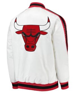 Chicago Bulls The D-Line White Satin Jacket