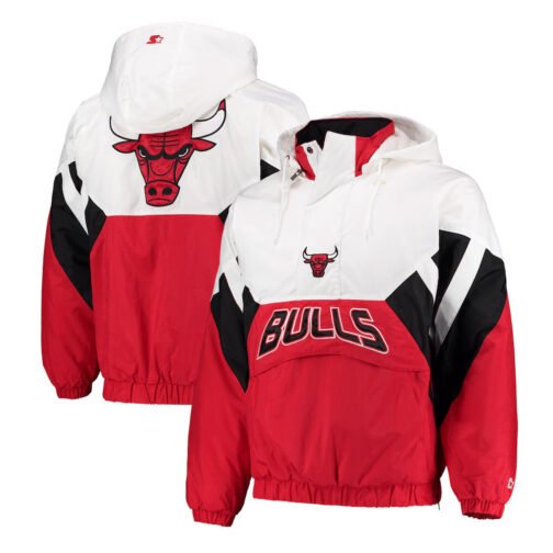 The Line-up Oxford Chicago Bulls Hoodie Half-Zip Jacket - Image 3