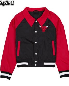Chicago Bulls Black and Red Throwback Jacket