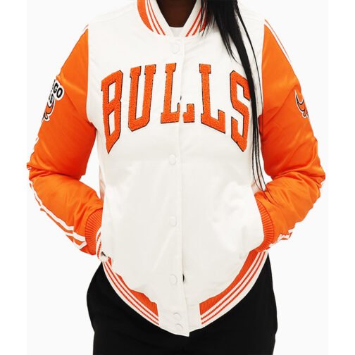 Chicago Bulls Two Tone Satin Jacket - Image 2