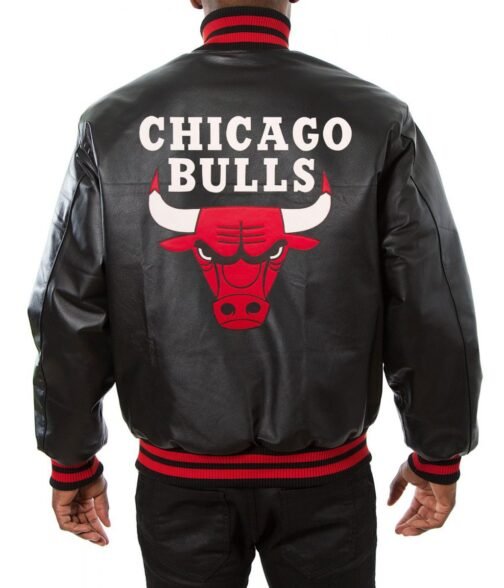 Varsity Chicago Bulls Black Leather Jacket - Image 2