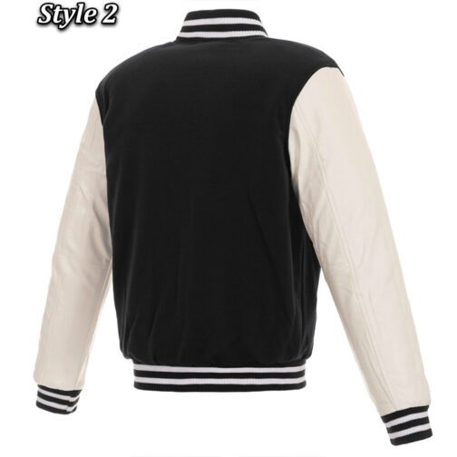 Varsity Chicago Bulls Black Wool and White Jacket - Image 4