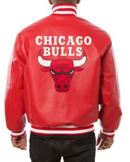 Varsity Chicago Bulls Red Leather Jacket