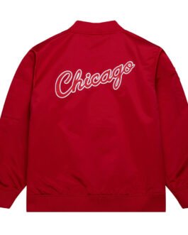 Chicago Bulls Vintage Logo Red Lightweight Satin Jacket