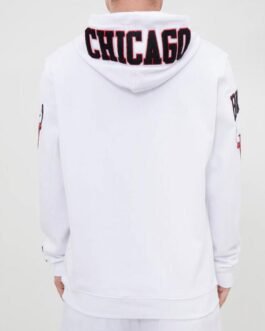 White Chicago Bulls Fleece Hoodie
