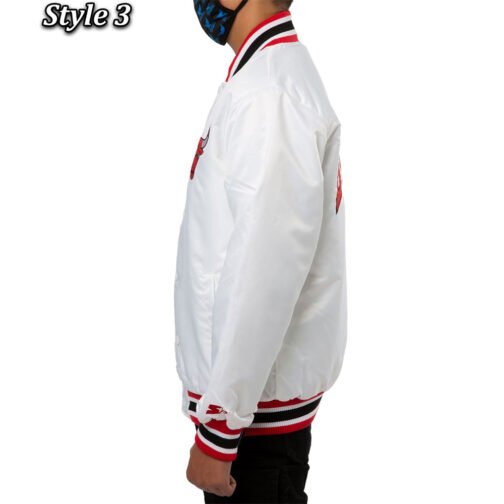 Chicago Bulls White Satin Jacket - Image 12