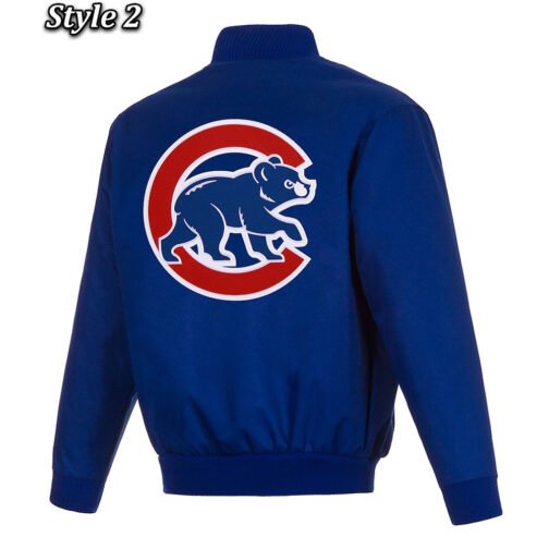 Varsity Chicago Cubs Royal Blue Wool Jacket - Image 4