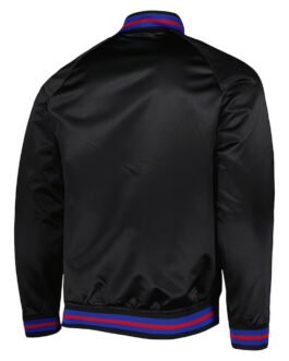 Chicago Cubs Bomber Black Satin Jacket