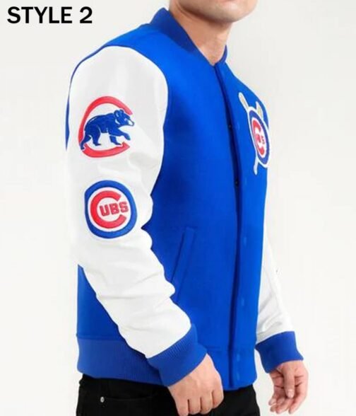 Varsity Chicago Cubs White and Royal Blue Jacket - Image 10