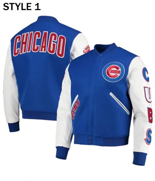 Varsity Chicago Cubs White and Royal Blue Jacket - Image 11