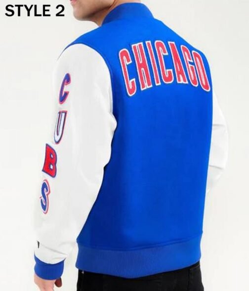 Varsity Chicago Cubs White and Royal Blue Jacket - Image 6