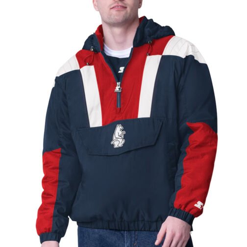 Navy Chicago Cubs Charger Half-Zip Pullover Jacket