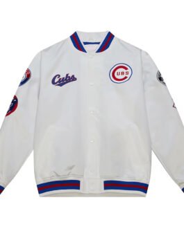 Chicago Cubs City Collection White Varsity Satin Jacket